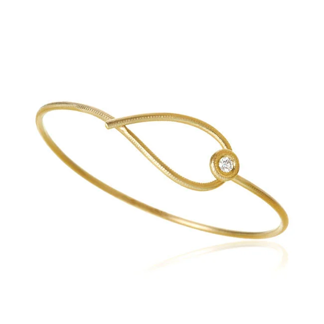 Classic tennis bracelets for women-Kharisma 18K Gold Bangle w. Diamond