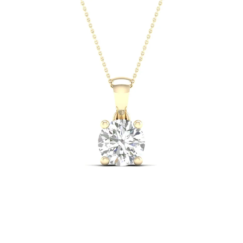 Stunning necklaces with amethyst stones-1 ½ Carat Round Lab Grown Diamond 14K Gold Solitaire Necklace