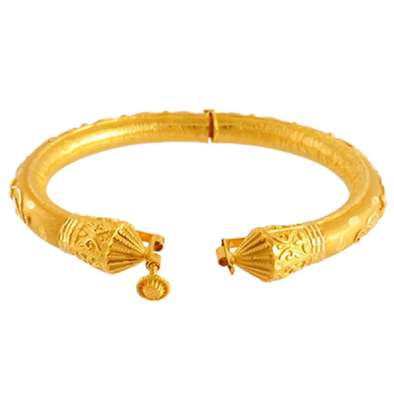 Luxury sterling silver bangles for women-22KT Yellow Gold Bangle For Women