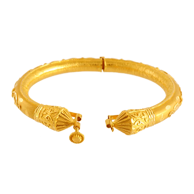 Trendy bangles with gemstones for women-22KT Yellow Gold Bangle For Women