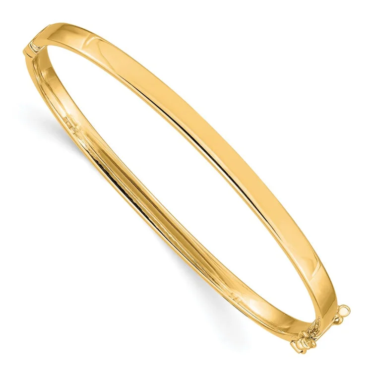 Elegant charm bangles for women-14k 4mm Hinged Bangle