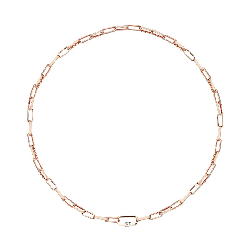 Chic pearl necklaces for women-Rectangle Chain Necklace