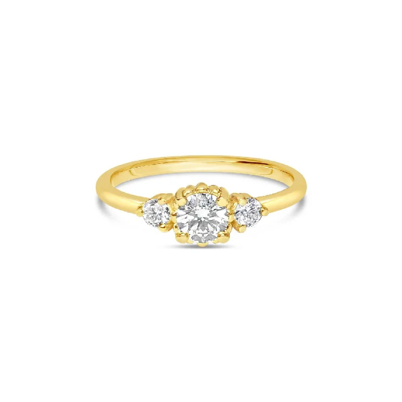 Affordable engagement rings for women-ARIA || diamond ring in 14k yellow gold