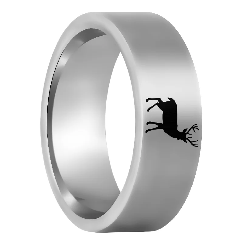 Women’s rings with artistic designs-Deer Tungsten Men's Wedding Band