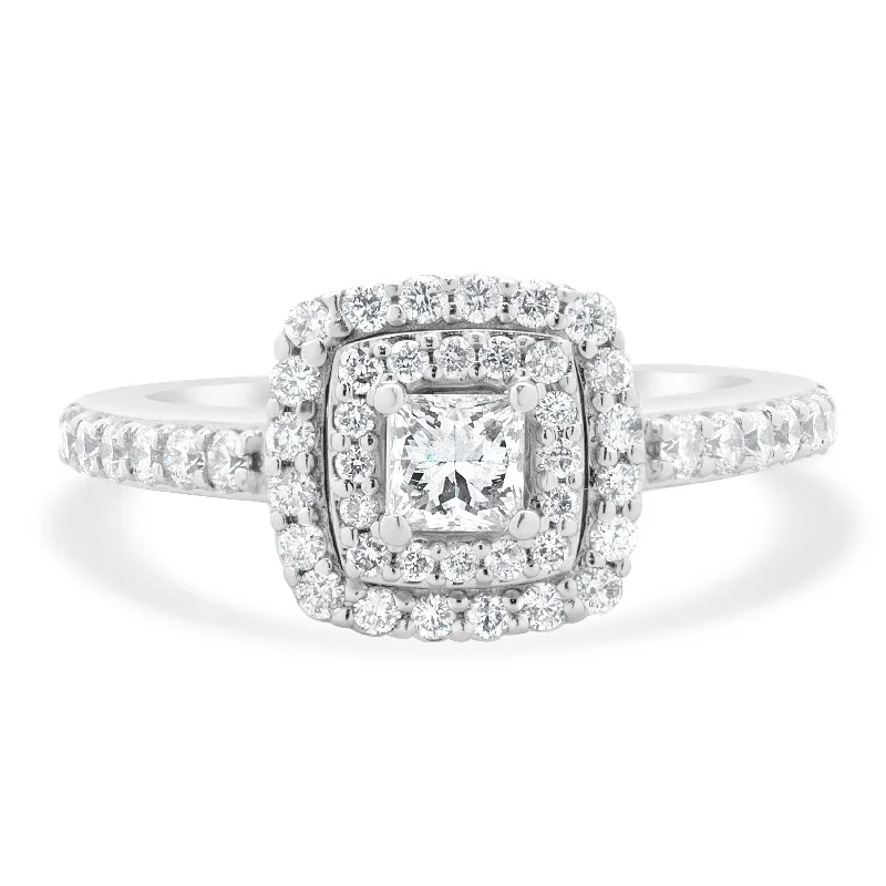 Elegant engagement rings for women-14 Karat White Gold Princess Cut Diamond Engagement Ring