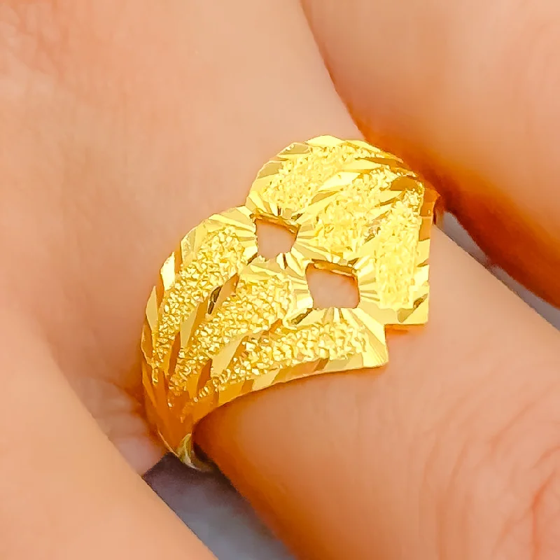 Affordable rings for women with intricate designs-Petite Blush 22k Gold Ring