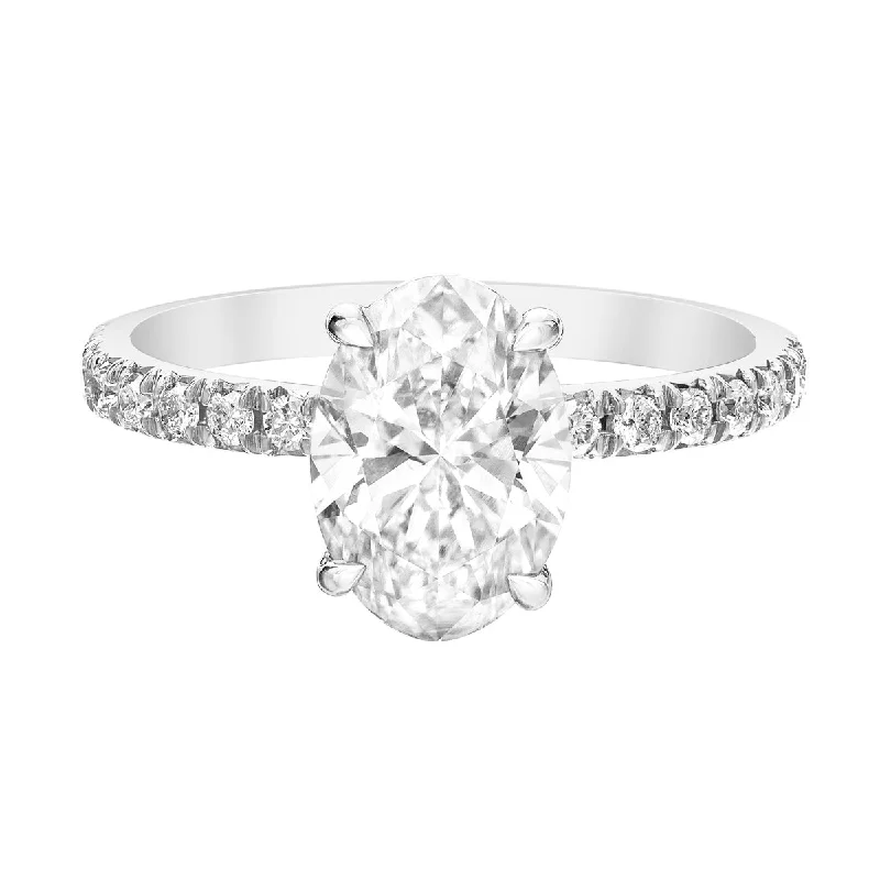 Engagement rings with rose-cut diamonds-14kt White Gold 4.53cttw Lab-Grown Oval Diamond Engagement Ring