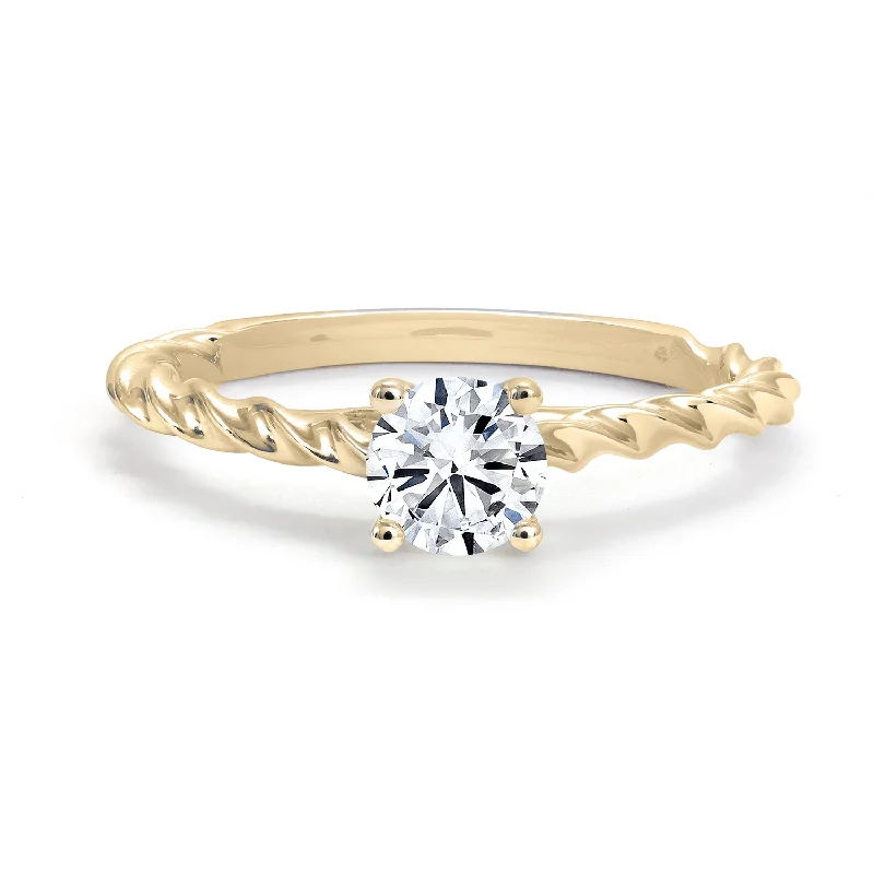 Unique engagement rings with engraved designs-18kt Yellow Gold 0.72ct De Beers Forevermark Solitaire Diamond Engagement Ring