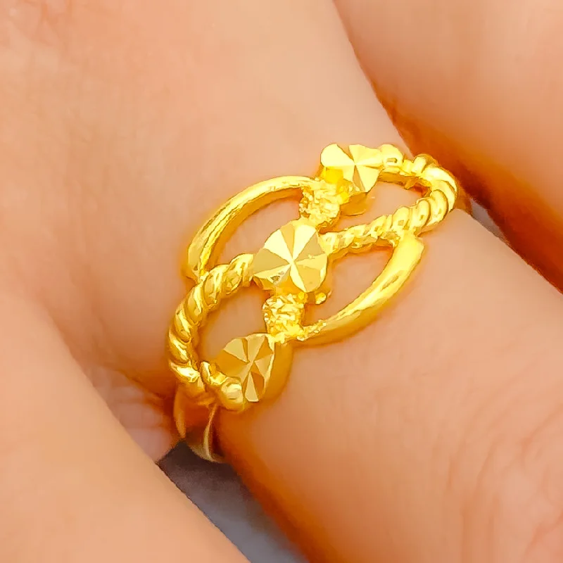 Women’s statement rings with bold colors-Timeless Beautiful 22k Gold Ring