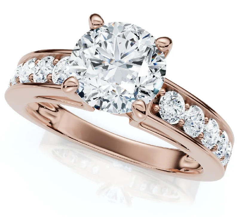 Engagement rings with vintage settings-Certified 3Ct Diamond Engagement Ring Cathedral 14k Gold Lab Grown Size: 9