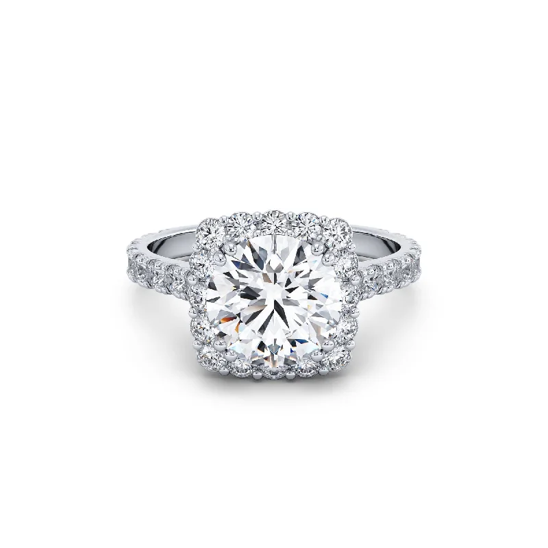 Diamond engagement rings with halo settings-Certified 2 Carat F Color Vs2 In Clarity Engagement Ring