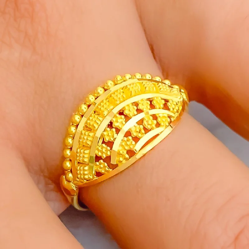 Large rings for women with bold designs-Classic Flawless 22K Gold Elegant Ring