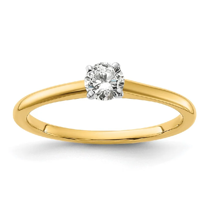 Unique vintage-style engagement rings-14k Gold Lab Grown Diamond Engagement Ring 0.33Ct Clarity- VS Color- D-E