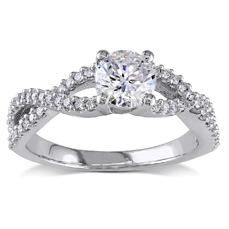 Engagement rings with colored diamonds-Miadora Signature Collection 14k White Gold 1ct TDW Certified Diamond Engagement Ring