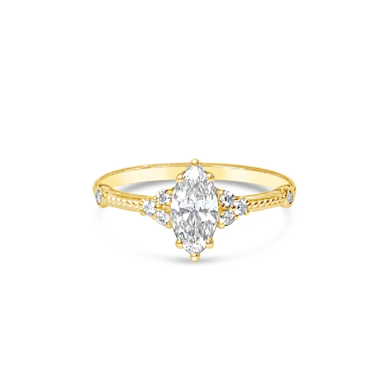 Engagement rings with fancy color diamonds-ANDENNE || marquise diamond ring