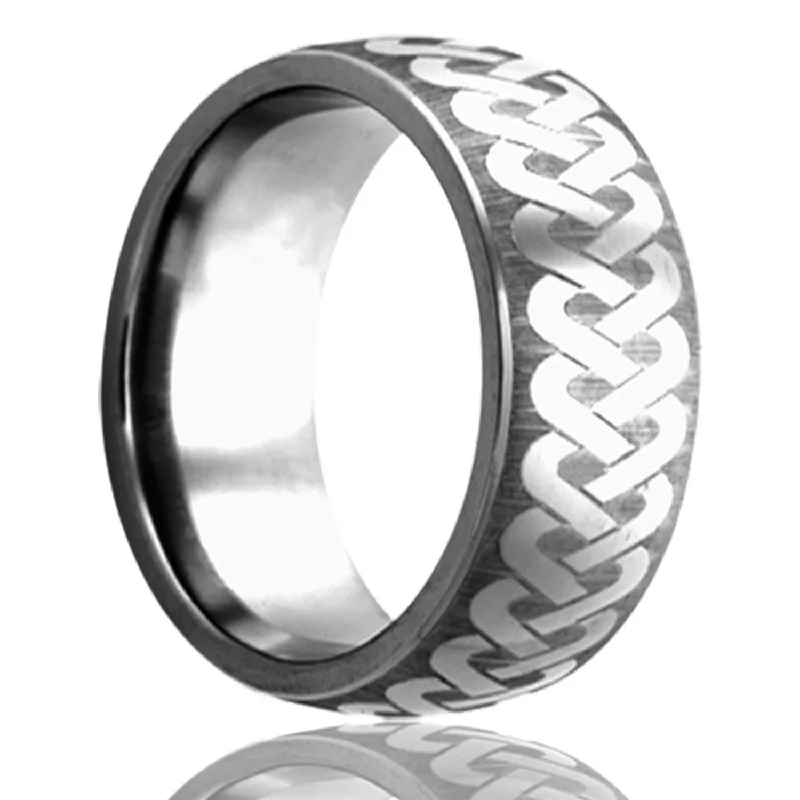 Classic cocktail rings for women-Sailor's Celtic Knot Domed Titanium Wedding Band