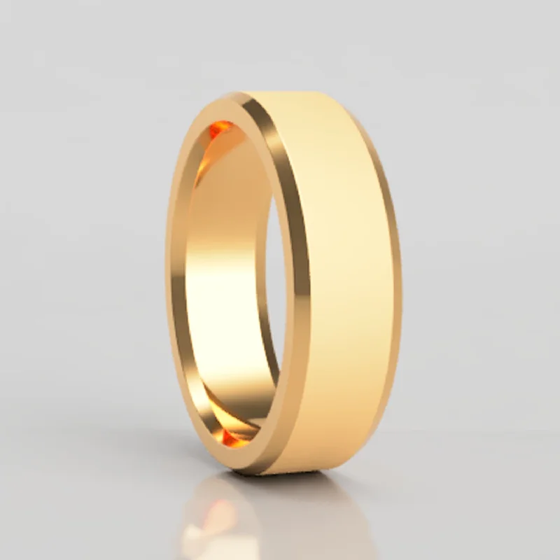 Wedding rings for women with unique designs-Satin 10k Gold Wedding Band with Beveled Edges