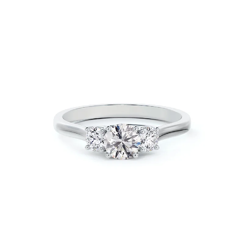 Simple solitaire engagement rings-Portfolio 0.78cttw Round Three Stone Diamond Engagement Ring