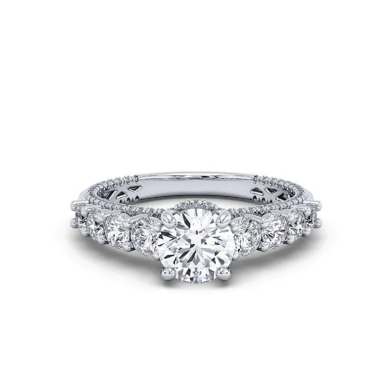 Engagement rings with cushion cut diamonds-Certified 1-Carat Engagement Ring, F Vs2