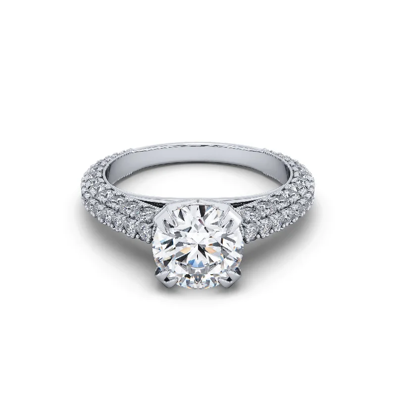 Engagement rings with rose-cut diamonds-3 Carat F Color Vs2 Certified Engagement Ring