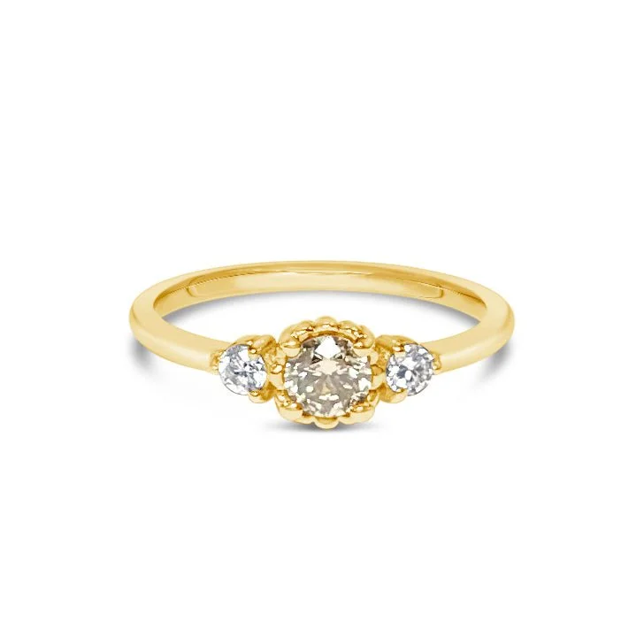 Unique engagement rings with mixed gemstones-EPERNAY || 0.25ct champagne diamond ring