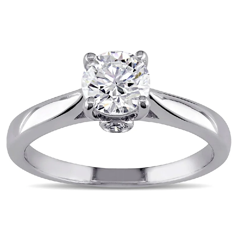 Classic engagement rings with diamonds-Miadora Signature Collection 18k White Gold 3/4ct TDW Certified Diamond Solitaire Engagement Ring