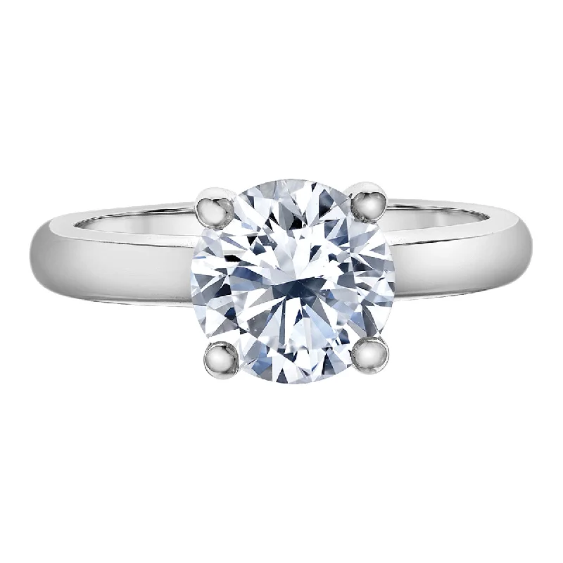 Engagement rings with colored diamonds-14kt White Gold 5.02cttw Lab-Created Round Diamond Engagement Ring