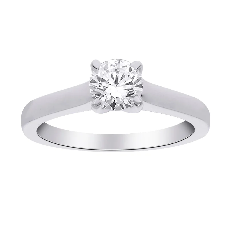 White gold engagement rings with diamonds-14kt White Gold 1.00ct Round Solitaire Diamond Engagement Ring