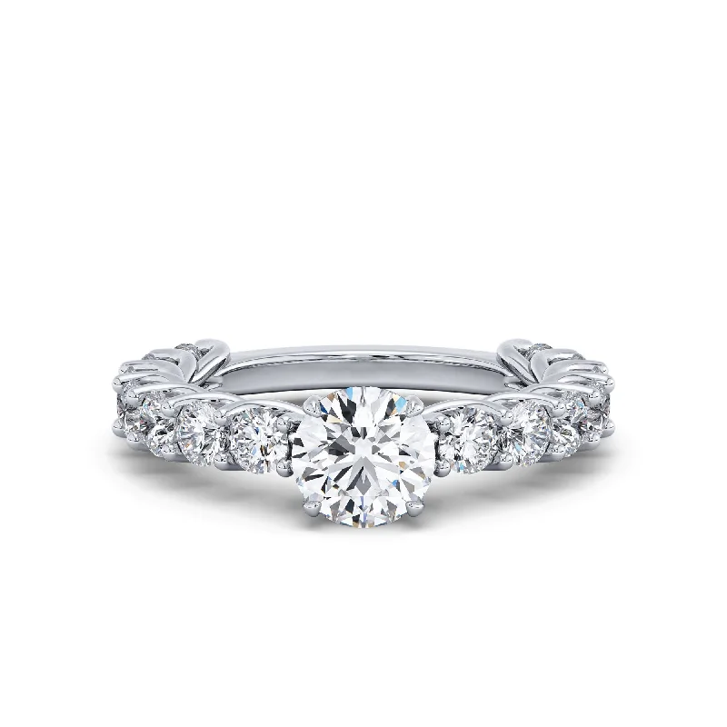 White gold engagement rings with diamonds-Certified 1-Carat Engagement Ring, F Vs2