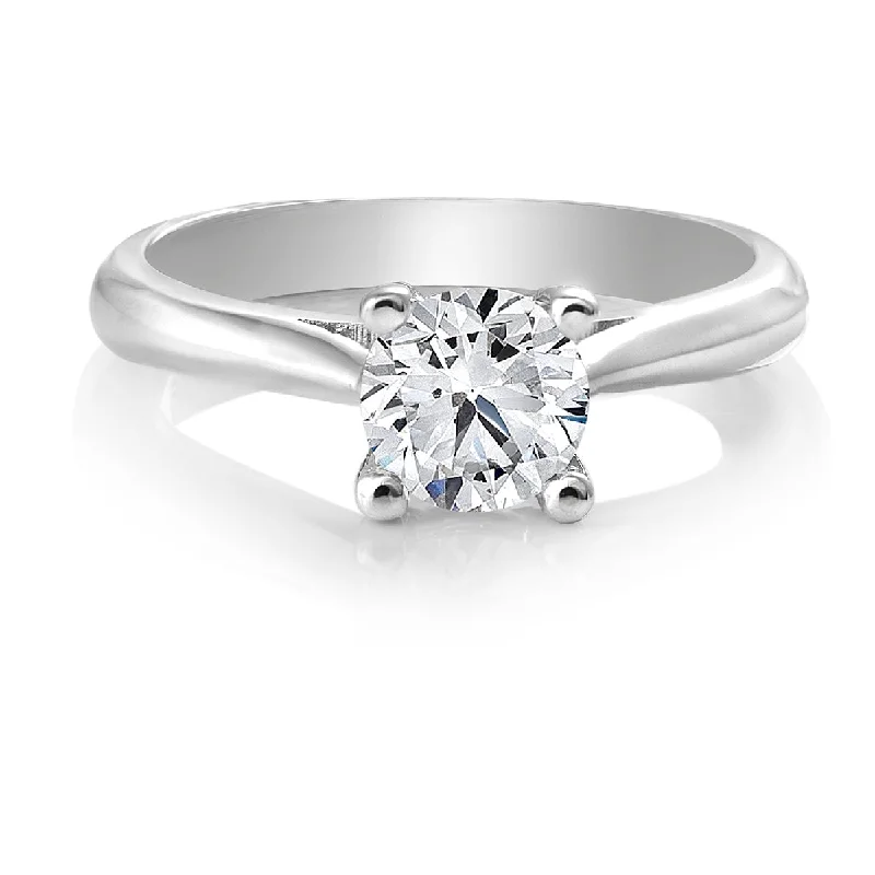 Luxury engagement rings with diamonds-14kt White Gold 0.70ct Round Certified Canadian Diamond Solitaire Engagement Ring