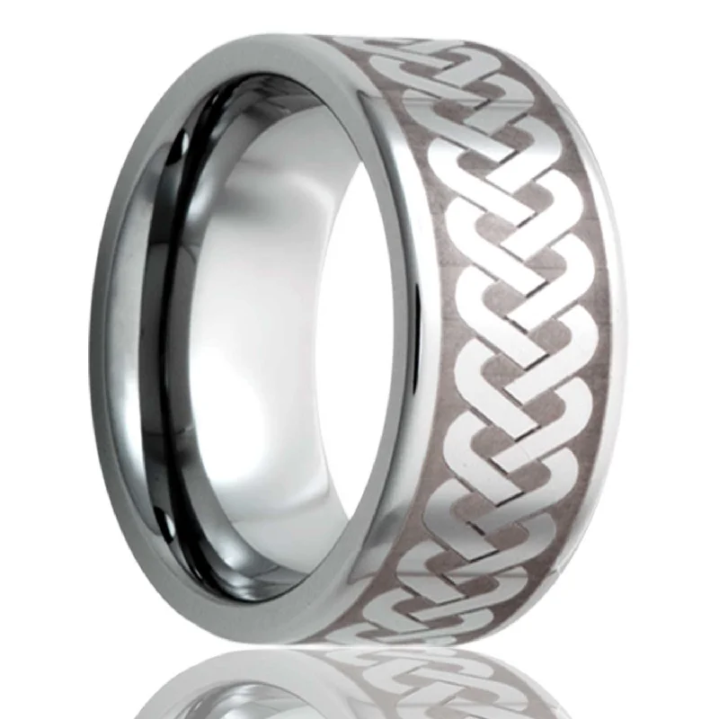 Affordable diamond rings for everyday wear-Sailor's Celtic Knot Titanium Wedding Band