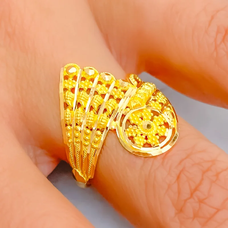 Trendy gemstone rings for women-Attractive Special 22K Gold Ring