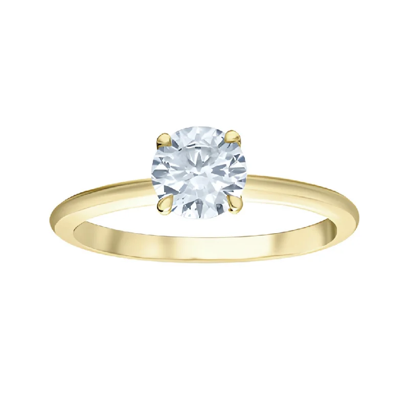 Engagement rings with black diamonds-14kt Yellow Gold 0.40ct Round Diamond Solitaire Engagement Ring