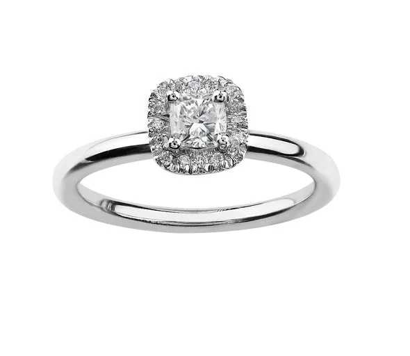 Unique engagement rings for women-18kt White Gold 1.11cttw Certified Halo Engagement Ring