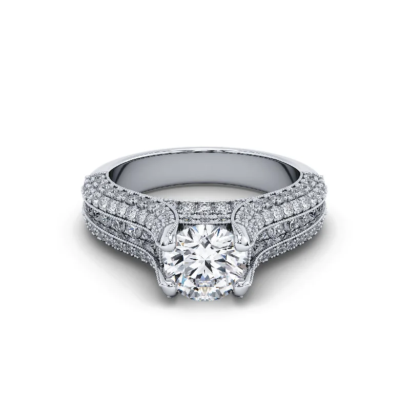 Women’s engagement rings with mixed metals-Certified 1-Carat Engagement Ring, F Vs2