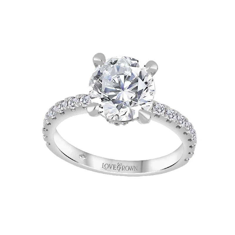 Engagement rings with oval gemstones-14kt White Gold 2.50cttw Lab-Grown Diamond Side Stone Engagement Ring