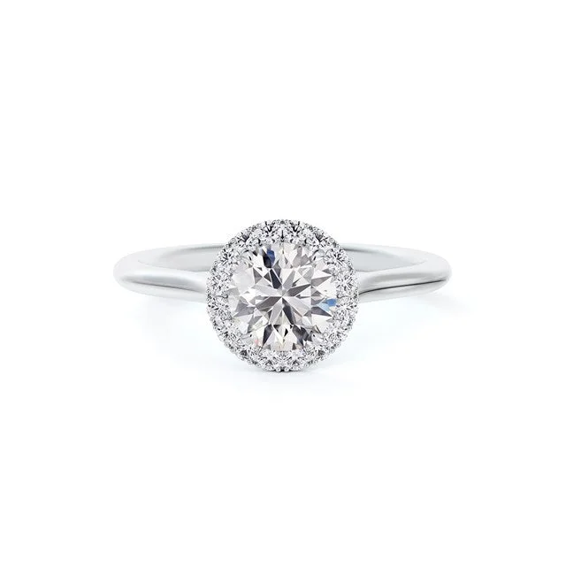 Custom-made engagement rings for women-Platinum 0.43cttw Halo Engagement Ring