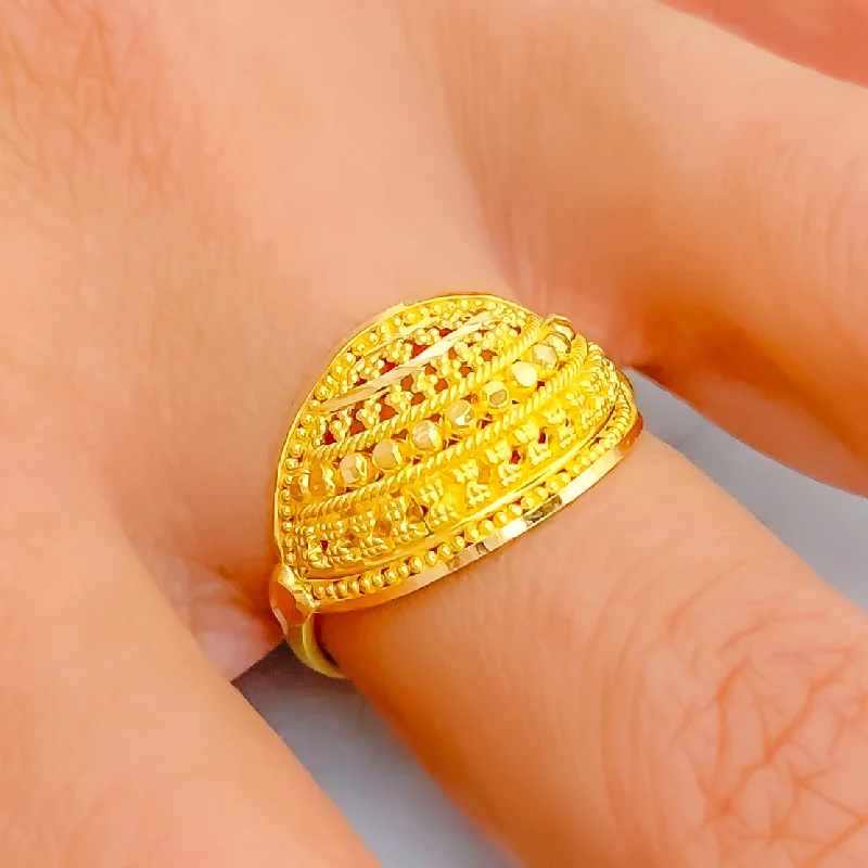 Affordable wedding rings for women-Tasteful Everyday 22K Gold Ring