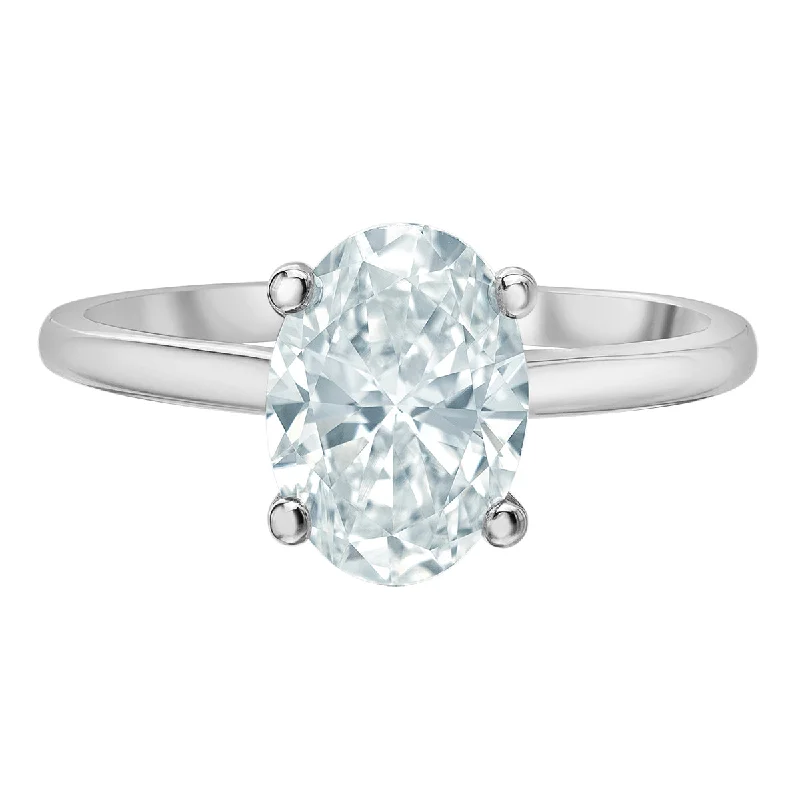 Engagement rings with large center stones-14kt White Gold 5.13cttw Lab Created Oval Solitaire Engagement Ring