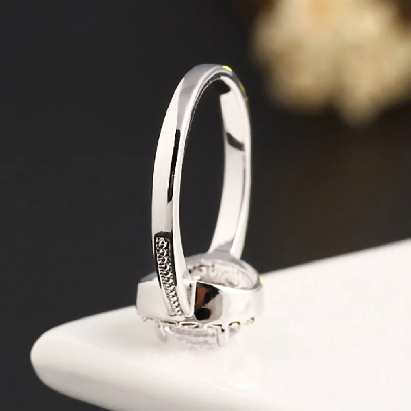 Women’s engagement rings with mixed metals-Fashion Women Gold/Silver Plated Zircon Finger Ring Wedding Engagement Jewelry