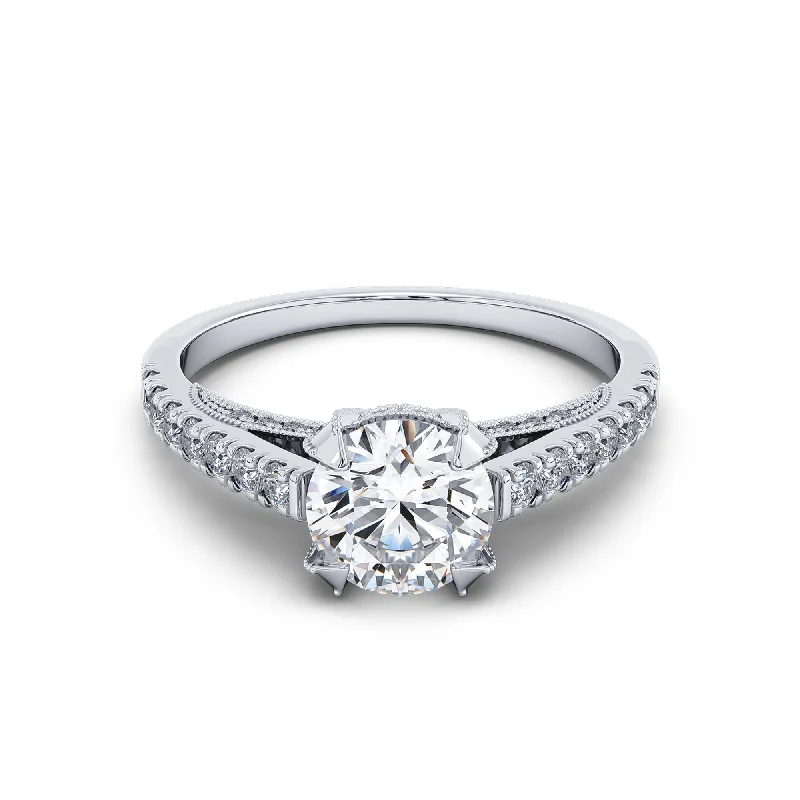 Custom engagement rings for women-Certified 1-Carat Engagement Ring, F Vs2