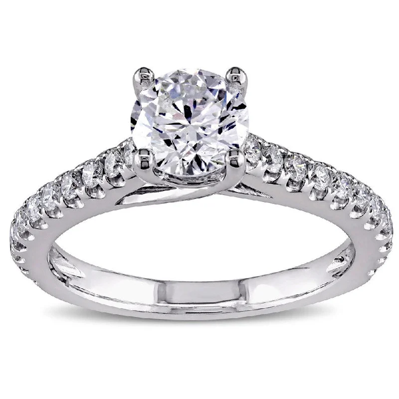 Modern engagement rings for women-Miadora Signature Collection 14k White Gold 1 1/2ct TDW Diamond Engagement Ring - White G-H - White G-H