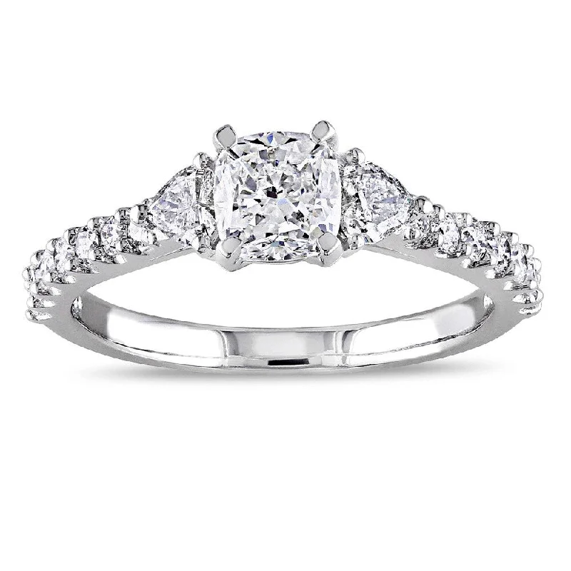 Stunning diamond engagement rings-Miadora Signature Collection 14k White Gold 1 1/4ct TDW Diamond 3-Stone Engagement Ring